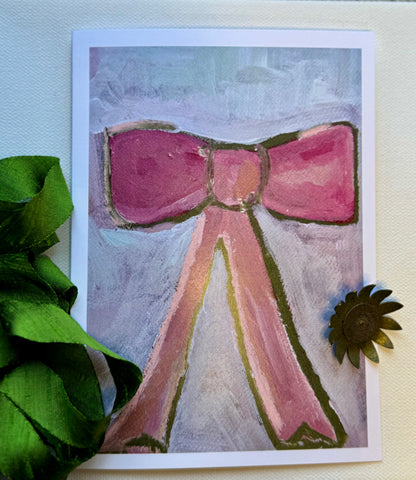 Boxed cards , pink bow